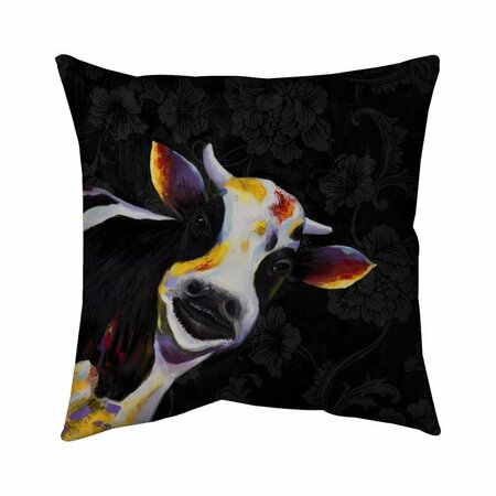 BEGIN HOME DECOR 26 x 26 in. Funny Cow-Double Sided Print Indoor Pillow 5541-2626-AN119-1